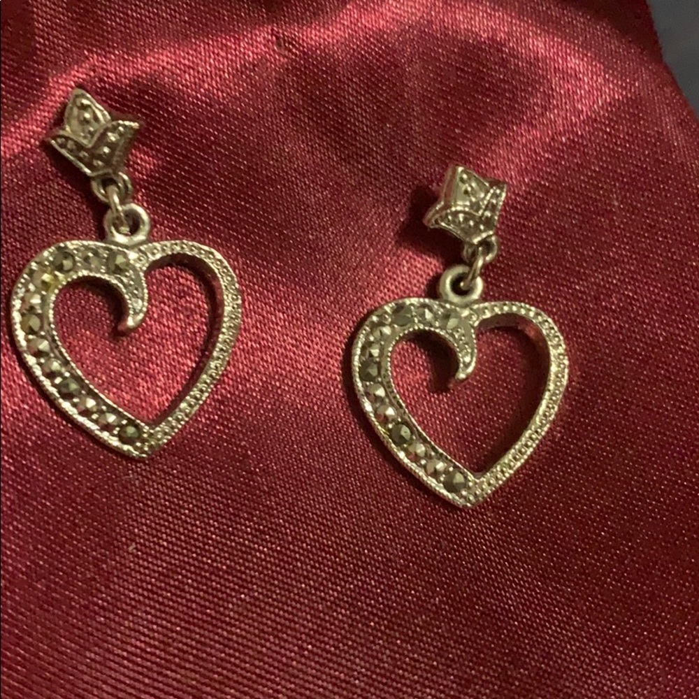 Silver heart earrings